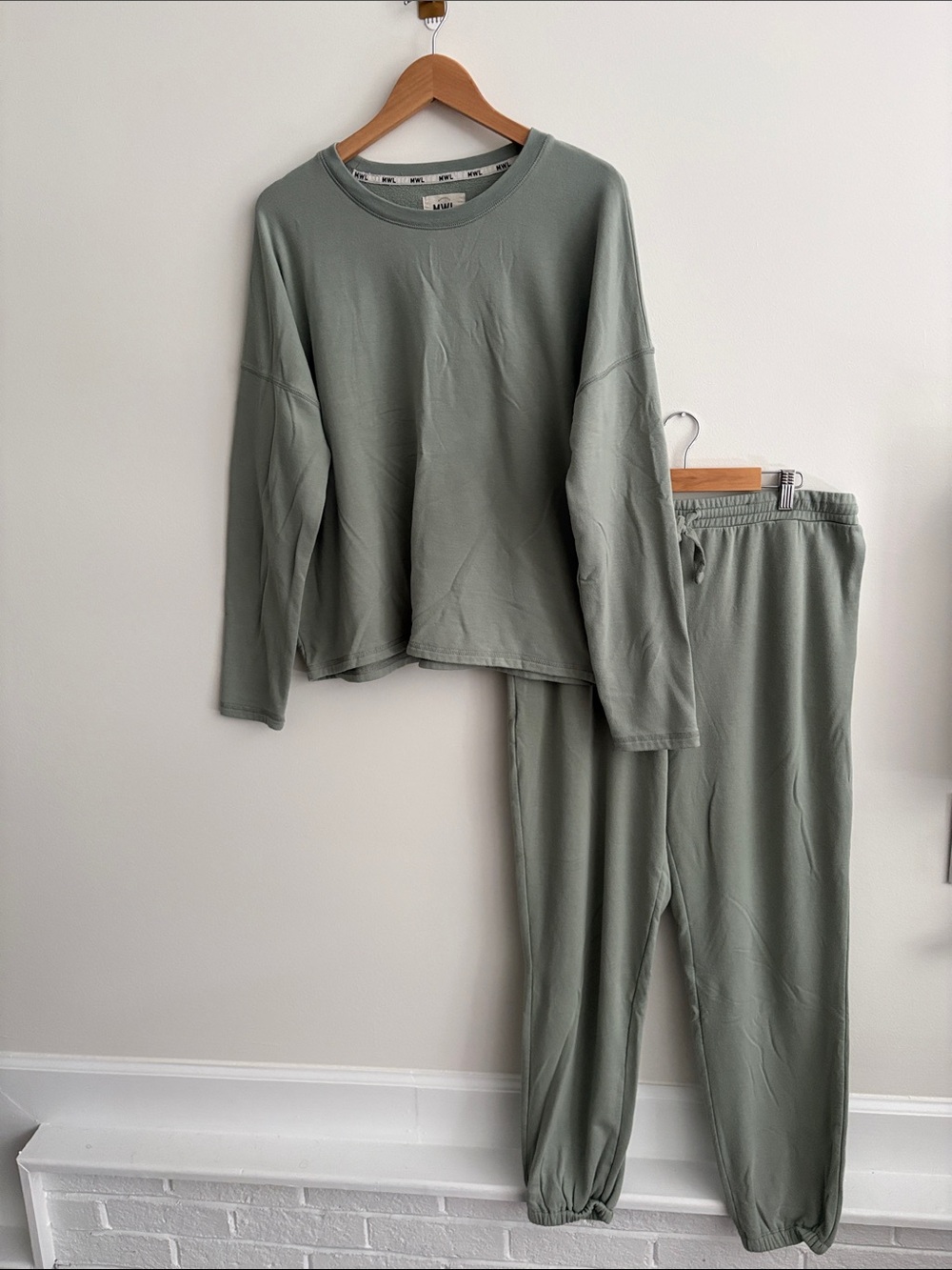 Madewell MWL Superbrushed Easy Going Sweatshirt & Pants Set Lounge Casual Size L